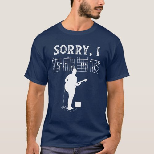 Sorry I DGAF Funny Hidden Message Guitar T_Shirt