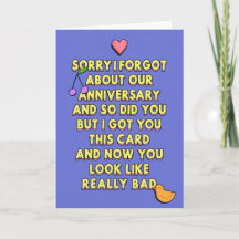 Sorry, I forgot about our anniversary