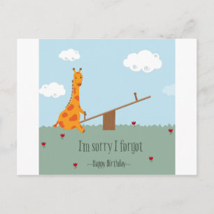 Sorry I forgot - Happy Birthday Postcard