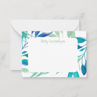 Sorry I missed you ministry ideas Note Card