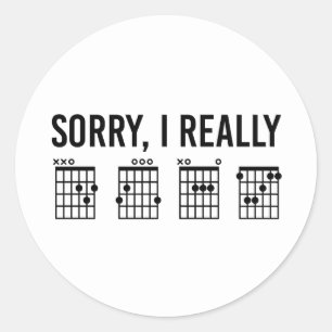 Sorry, I Really DGAF Guitar Chords Funny Classic Round Sticker
