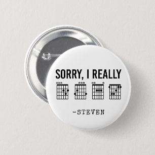 Sorry, I Really DGAF Guitar Chords Funny Custom Button