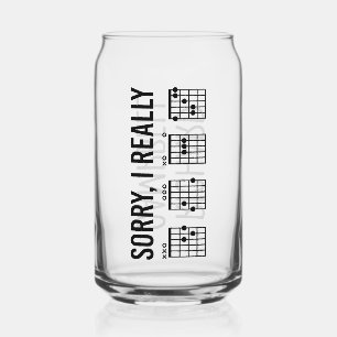 Sorry, I Really DGAF Guitar Chords Funny Custom Can Glass