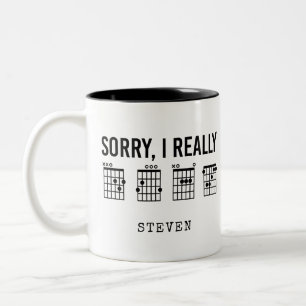 Sorry, I Really DGAF Guitar Chords Funny Custom Two-Tone Coffee Mug