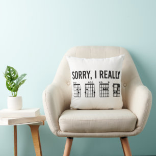 Sorry, I Really DGAF Guitar Chords Funny Throw Pillow