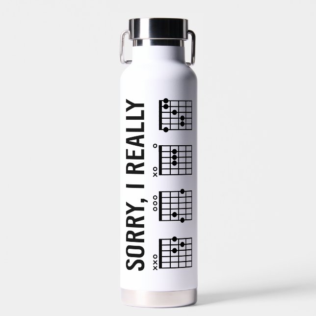 Sorry, I Really DGAF Guitar Chords Funny Water Bottle (Front)