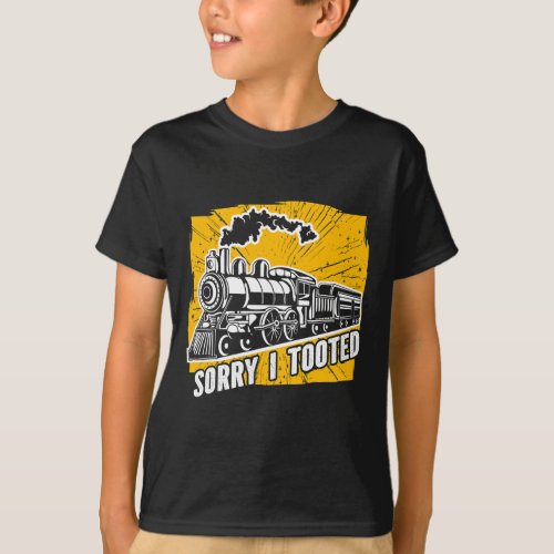 Sorry i tooted Model Railroad Train T_Shirt