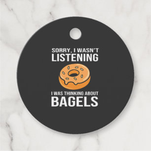 Sorry I Was thinking about Bagels Jewish Hanukkah Favor Tags