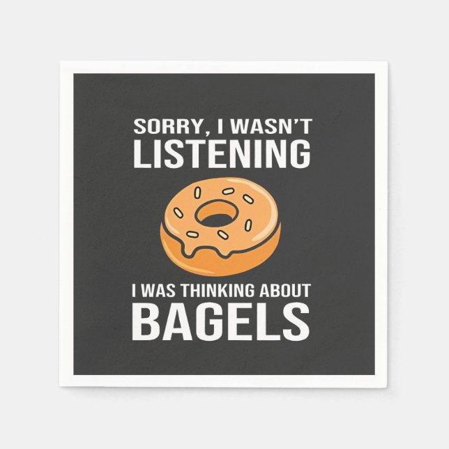 Sorry I Was thinking about Bagels Jewish Hanukkah Napkins (Front)