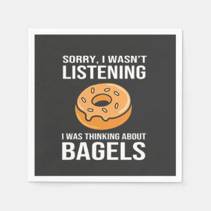 Sorry I Was thinking about Bagels Jewish Hanukkah Napkins