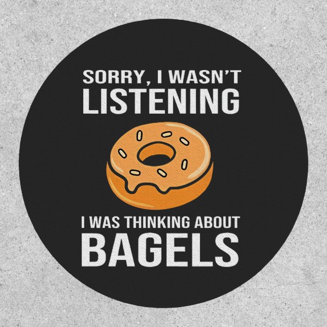 Sorry I Was thinking about Bagels Jewish Hanukkah Patch (Front)