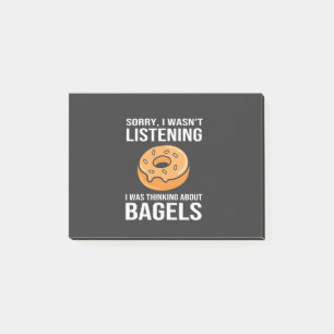 Sorry I Was thinking about Bagels Jewish Hanukkah Post-it Notes