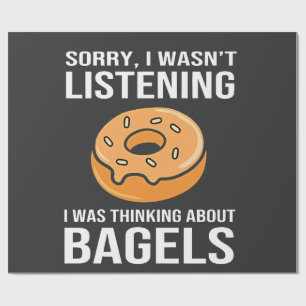 Sorry I Was thinking about Bagels Jewish Hanukkah Wrapping Paper