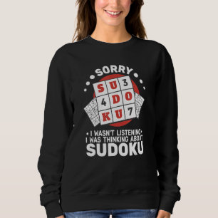 Sorry I wasn't Sudoku women Crossword Sudoku Puz Sweatshirt