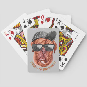SORRY I'M INDOGNITO (French Mastiff) funny dog Poker Cards