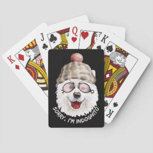 SORRY I'M INDOGNITO (Japanese Spitz) funny dog     Poker Cards
