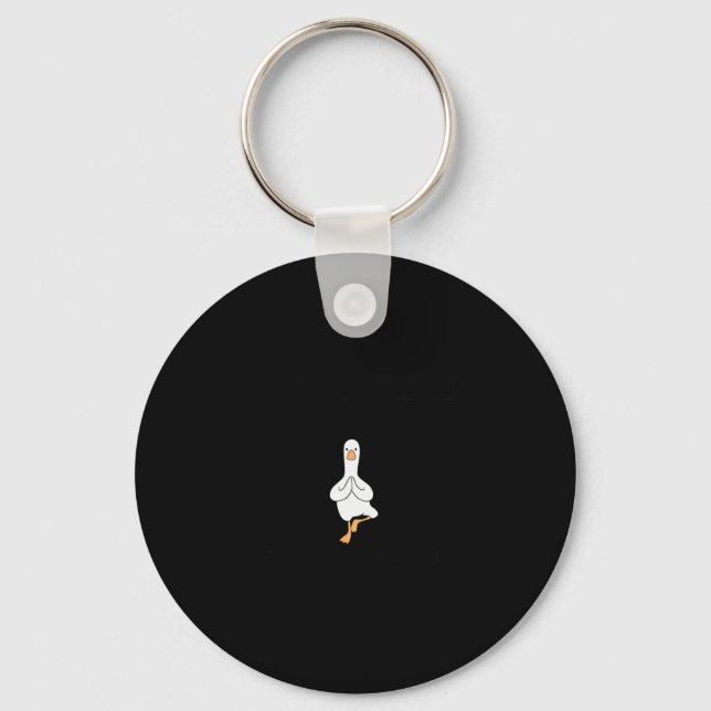 Sorry I'm Late Funny Goose Christian Bible Verse F Keychain (Front)