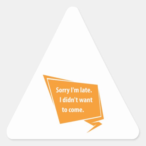 Sorry Im late I didnt want to come Triangle Sticker