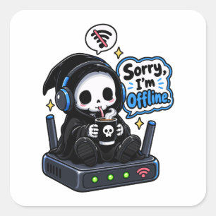 Sorry I'm offline introvert gamer humor Square Sticker