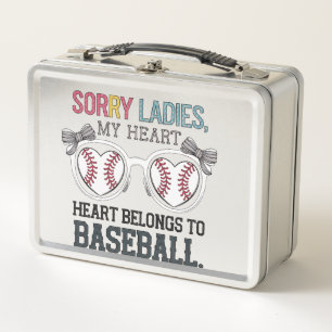 Sorry Ladies Baseball Love Design Metal Lunch Box