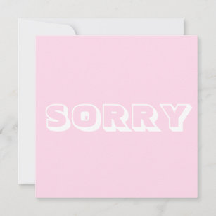 Sorry, light pink white modern bold card