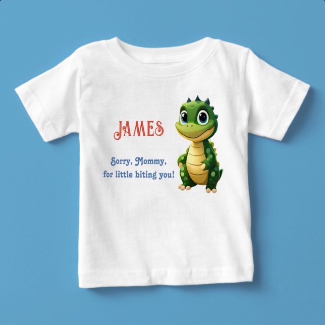 Sorry Mommy for little biting you Custom Name Baby T-Shirt (Sorry Mommy for little biting you)