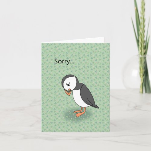 Sorry My Bad Cute Puffin Apology Bird Sorry  Card