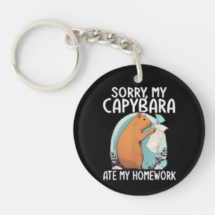 Sorry My Capybara Ate My Homework Funny Keychain