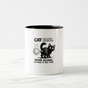 Sorry My Cat Farted - Funny Black Cat Gift for Cat Two-Tone Coffee Mug
