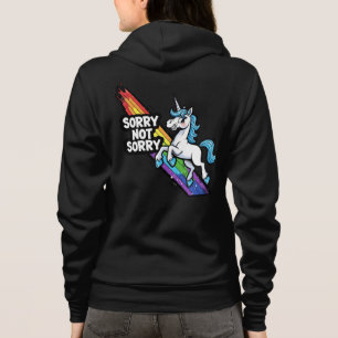 Sorry not Sorry Unicorn Adult Zip-Up Hoodie