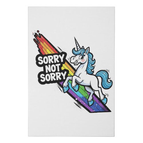 Sorry not Sorry Unicorn Faux Canvas Print