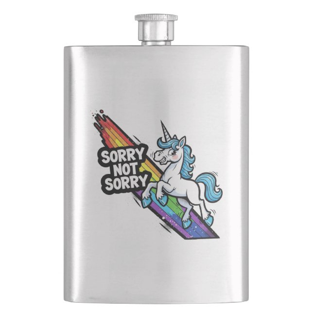 Sorry not Sorry Unicorn Flask (Front)