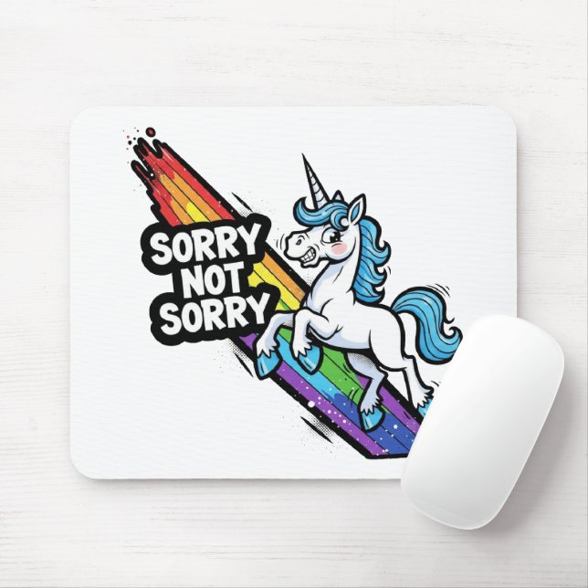 Sorry not Sorry Unicorn Mousepad (With Mouse)