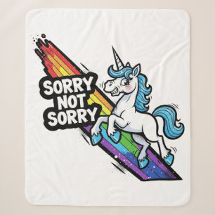 Sorry Not Sorry Unicorn Sherpa Blanket