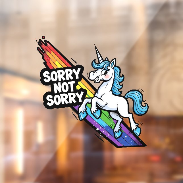 Sorry Not Sorry Unicorn Window Cling (Sheet 2)
