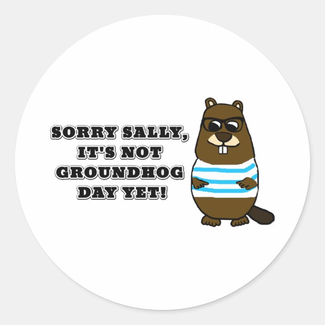 Sorry Sally, It's not Groundhog Day Yet! Sticker (Front)