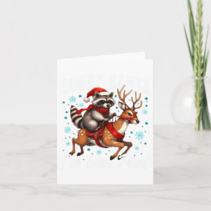Sorry Santa I've Been Feral Cute Raccoon Christmas Card