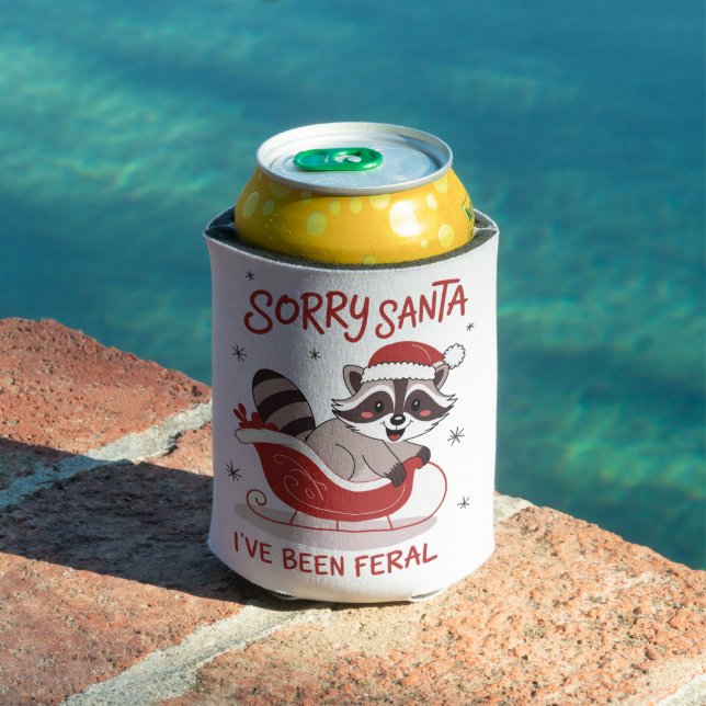 Sorry Santa I've Been Feral Funny Christmas  Can Cooler (In Situ Pool)