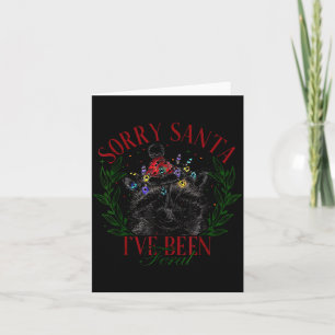 Sorry Santa I've Been Feral Girl Christmas Raccoon Card