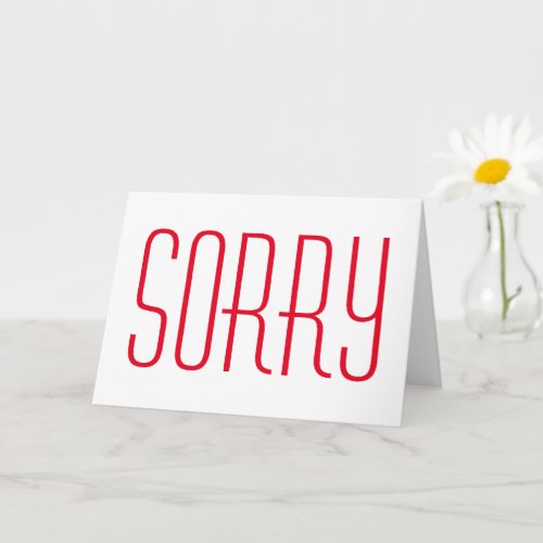 Sorry simple apology greeting card