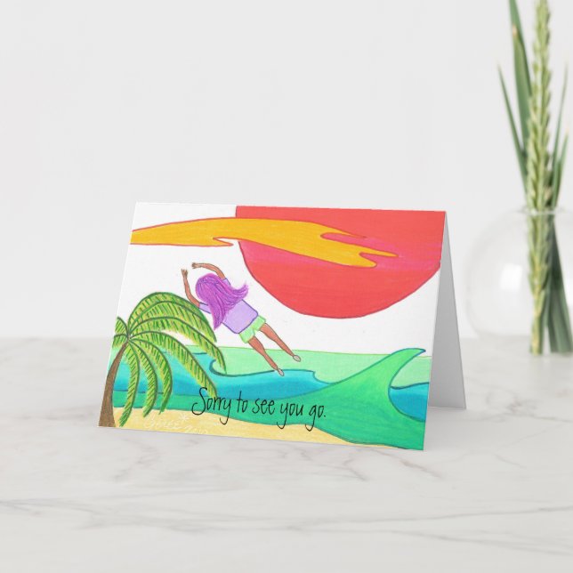 Sorry to see you go. greeting card (Front)