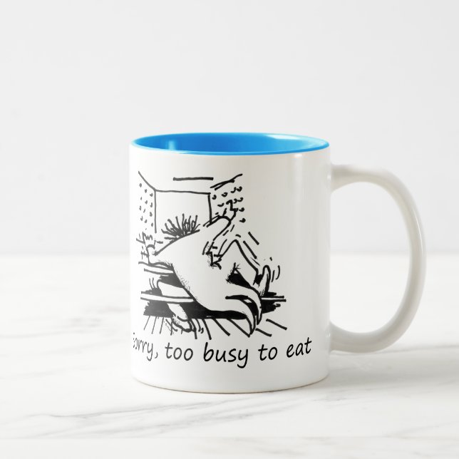 Sorry, too busy to eat Two-Tone coffee mug (Right)
