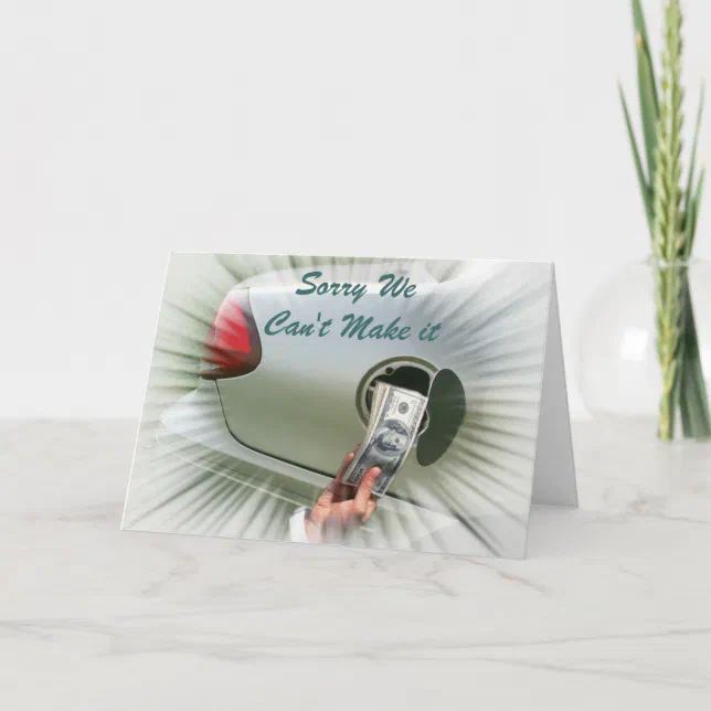 Sorry We Can T Make It Card Zazzle