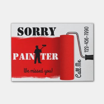 Sorry  We Missed You! Painter Post-it Notes by Allita at Zazzle