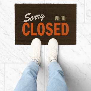 Sorry We're Closed Fiber Doormat