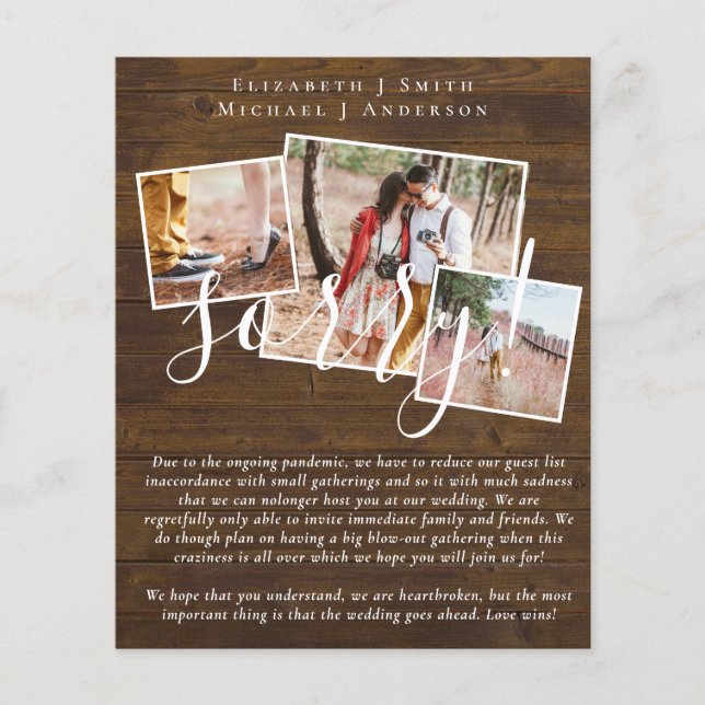 SORRY! You're Uninvited To The Wedding REGRETS (Front)