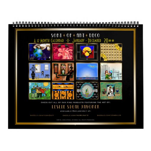 Sort of Art Deco _ 12 Months _ Personalized Calendar