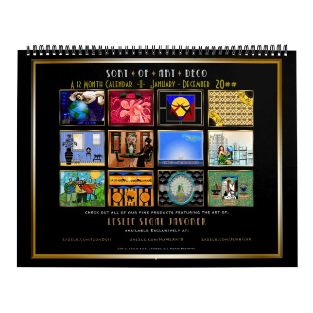 Sort of Art Deco - 12 Months - Personalized Calendar (Cover)