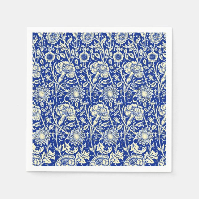 Sorta Blue Calico Paper Napkins (Front)