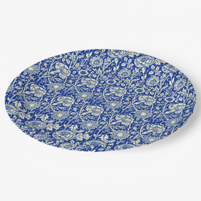 Sorta Blue Calico Paper Plates (Angled)